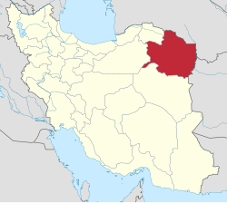 Location of Khorasan-e Razavi Province within Iran