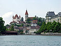 Schloss Thun von der Aare gesehen