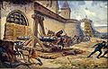 Campers conquer Prachatice, unknown year (likely part of a series on the Hussite Wars)