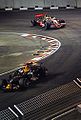 Leading Lewis Hamilton at the 2008 Singapore GP