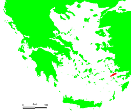 Kos läge i Grekland