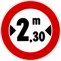 No vehicles over width shown