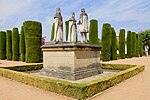 Statues of the Catholic Monarchs and Christopher Columbus at the Promenade of Kings