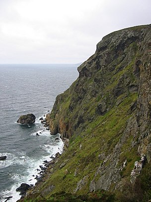 Falaise à Port Erin (île de Man). (définition réelle 576 × 383)