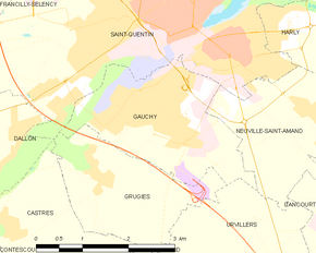 Poziția localității Gauchy