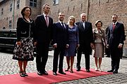 Ingrid Schulerud, Jens Stoltenberg, Dmitry Medvedev, Svetlana Medvedev, Kong Harald V, Dronning Sonja og Kronprins Haakon, 27. april 2010