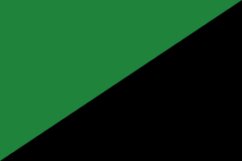 Darker green and Black flag.svg