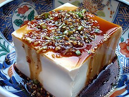 photograph of tofu with sauce