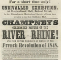 Advertisement for exhibition of works by Champney at Horticultural Hall, School Street, Boston, 1849