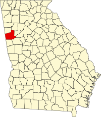 Map of Džordžija highlighting Carroll County