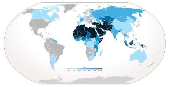 Map of Islam by country