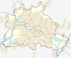 Mapa konturowa Berlina, w centrum znajduje się punkt z opisem „Pałac Republiki(nieistniejący)”