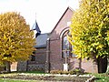 Etymologie : nom issu du scandinave "HAUGR", synonyme de hauteur, colline.Église Saint-Mathurin.