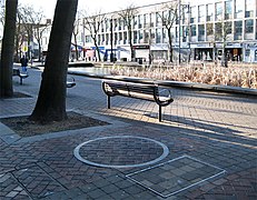 Only a circular ring indicates location of a retracted Urilift urinal when not in use