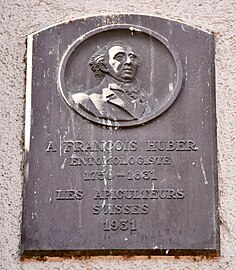 Plaque commémorative de François Huber.