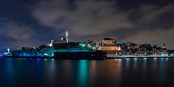 "Old city of Jaffa at night" by Pini Birman