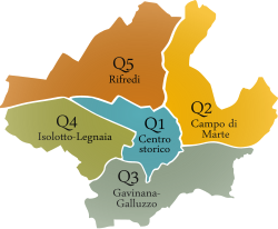 Mappa dei quartieri di Firenze