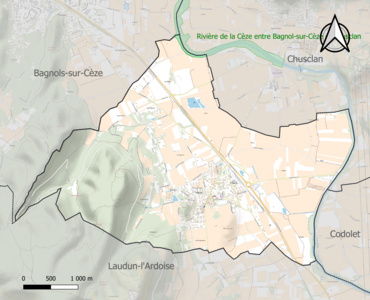 Carte de la ZNIEFF de type 1 sur la commune.