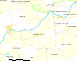 Mapa obce Lafitte-sur-Lot