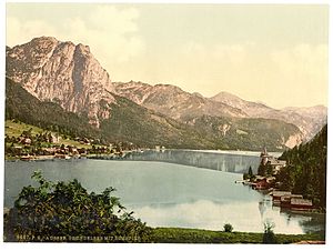 Der steirische Grundlsee um 1900, rechts die Villa Castiglioni