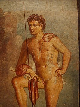 Romeinse fresco van Argus, ca. 45-79 n.Chr., Meleagro, Pompeï