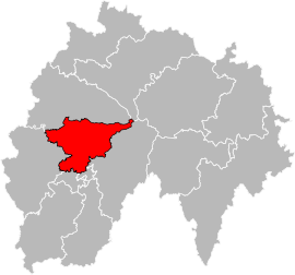 Situation of the canton of Naucelles in the department of Cantal