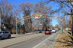 The city seal and entrance to Eagle