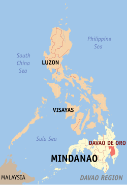 Vị trí Davao de Oro tại Philippines