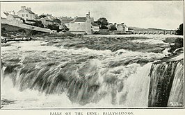 De waterval van de Erne te Ballyshannon, voor de afdamming van de rivier