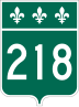 Route 218 marker