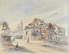 Kazimierz au XIXe siècle aquarelle de Teodor Talowski