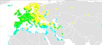 Distribución da especie      Todo o ano     Só en verán     Só en inverno