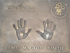 Maggie Smith handprints in Leicester Square.JPG