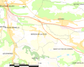 Poziția localității Sérézin-de-la-Tour