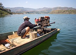 A ferry in Sirikit Dam