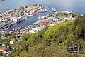 Standseilbahn auf den Bergener Hausberg, Blick auf Bergen