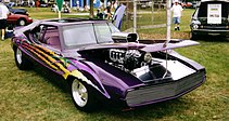 Shows a purple customized second-generation Javelin with a supercharged AMC V8