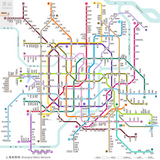 Eine Karte des Shanghaier Schienentransits führt Passagiere zum Zielort