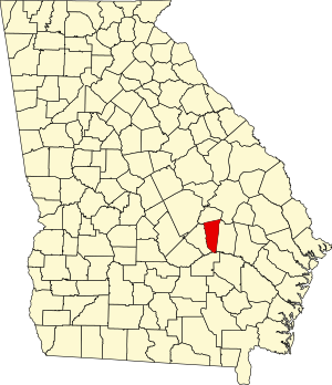 Map of Georgia highlighting Montgomery County