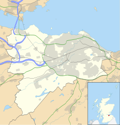 Mapa konturowa Edynburga, w centrum znajduje się punkt z opisem „Tynecastle Stadium”