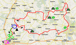 Routekaart van de Ronde van Drenthe 2016