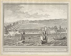 Vue en 1755 des promenades plantées par l'intendant Tourny au niveau du cours du Chapeau-Rouge et des allées de Tourny.