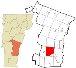 Location in Windsor County and the state of Vermont.