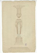 Anonyme, Projet de flambeau de style Louis XVI.