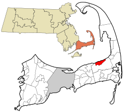 Location in Barnstable County and the state of Massachusetts.