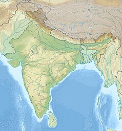 Mapa konturowa Indii, na dole po prawej znajduje się punkt z opisem „Park Narodowy Saddle Peak''Saddle Peak National Park''”