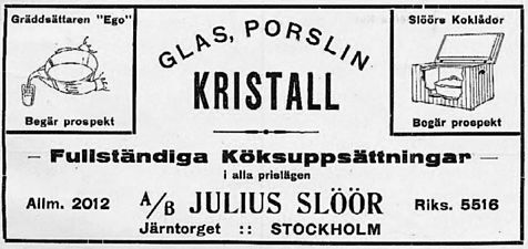 Annons från 1916