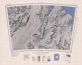 Karte des nordwestlichen Königin-Maud-Gebirges von 1965, Hughes Range östlich der Commonwealth Range