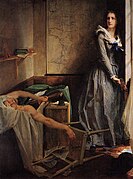 L’assassinat de Marat au XIXe siècle par Baudry (1860).