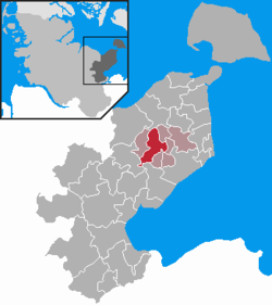 Elhelyezkedése Schleswig-Holstein térképén